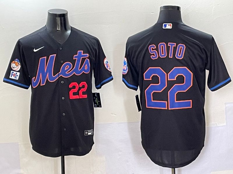 Men New York Mets #22 Soto Black Game 2025 Nike MLB Jersey style 5044